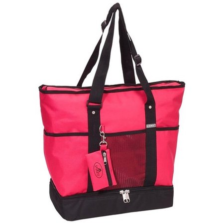 EVEREST Everest 1002DLX-HPK-BK Deluxe Shopping Tote - Hot Pink-Black 1002DLX-HPK/BK